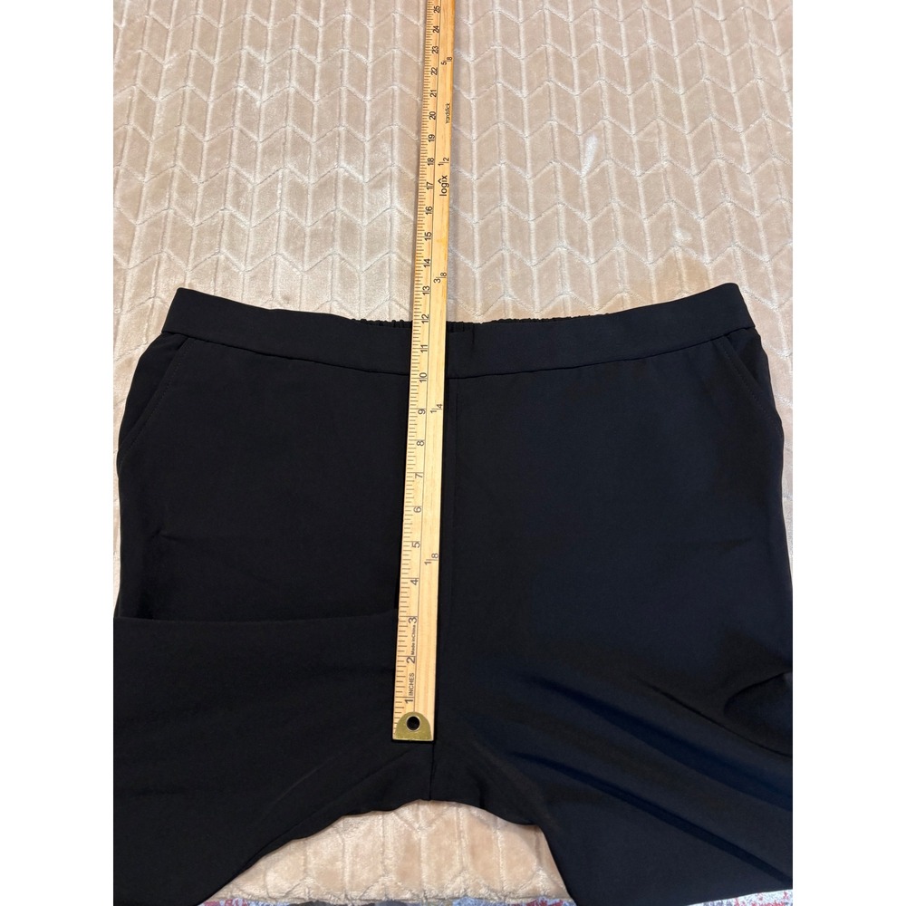 Eileen Fisher Black Straight Leg Dress Pants Elastic Waist Quiet Luxury Size L - Picture 4 of 13